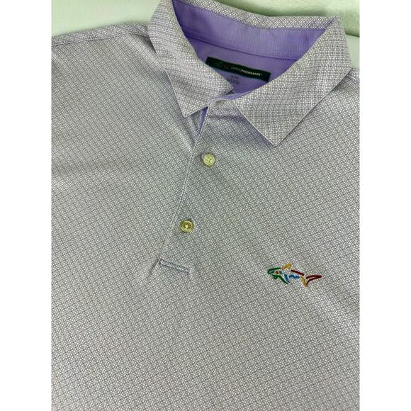 Greg Norman Size XL Purple Lavender Diamond Print Polo Pima Cotton Soft Touch - Picture 1 of 9